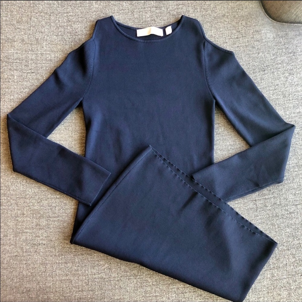 KEEPSAKE THE LABEL (REVOLVE) Blue Cold-Shoulder Long Sleeve Dress